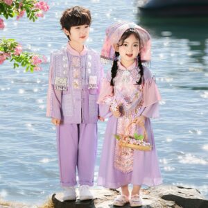 New Traditional Ethnic Minorities Clothing Set Female Zhuang Zu Clothing Skirt For Print Personalize Logo or Name