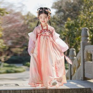 Children's Hanfu From China Chinese-style Small Dress Retro Embroidered Flowing Long Dress Spring