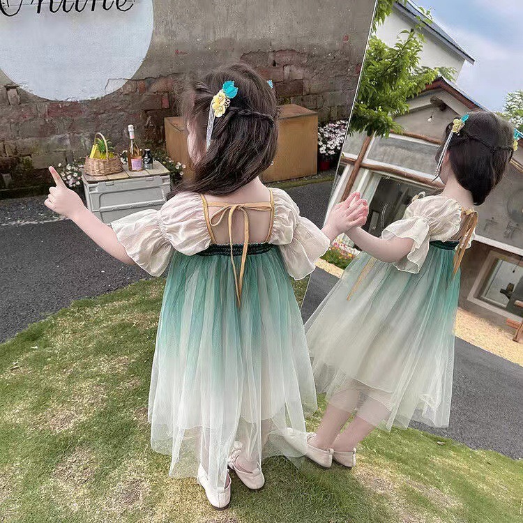 Elegant Short Sleeve Girls Ancient Chinese Traditional Hanfu Stage Performance Tang Suit  Kids' Hanfu Traditional Chinese Garments  - Image 4