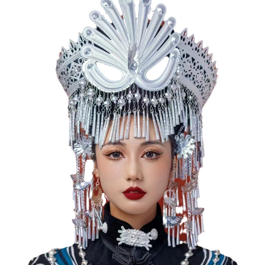 The Miao Head Jewelry Head Props Silver Headwear Adult Head Jewelry Yunnan Headwear Jewelry - Image 6
