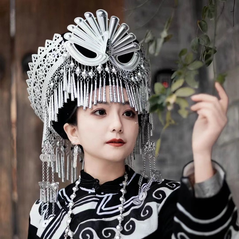 The Miao Head Jewelry Head Props Silver Headwear Adult Head Jewelry Yunnan Headwear Jewelry - Image 5